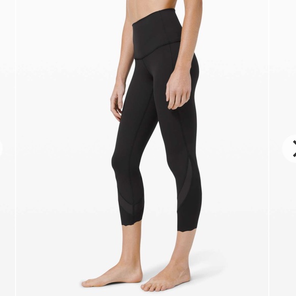 Lululemon Wunder Under Crop High Rise Roll Down Scallop Luxstream 4 - Picture 2 of 7